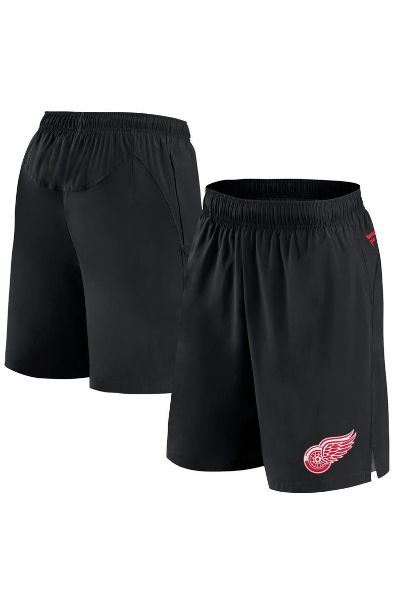 FANATICS Men's Fanatics Branded  Black Detroit Red Wings Authentic Pro Tech Shorts, Alternate, color, 