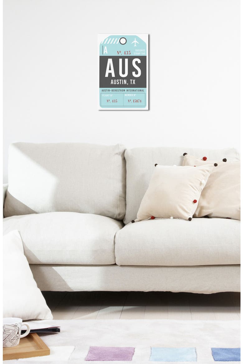Austin Luggage Tag Wall Art, Alternate, color, BLUE
