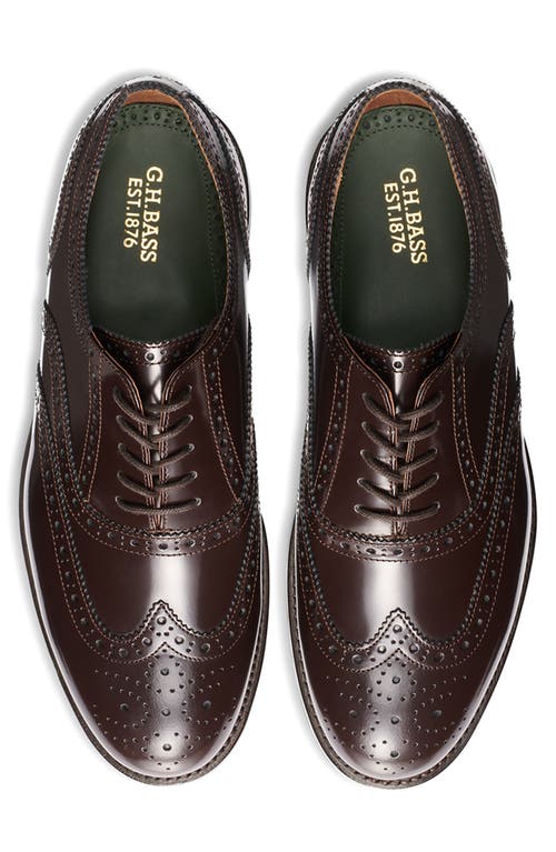 G.h.bass Monogram Wingtip Oxford In Dk Brown