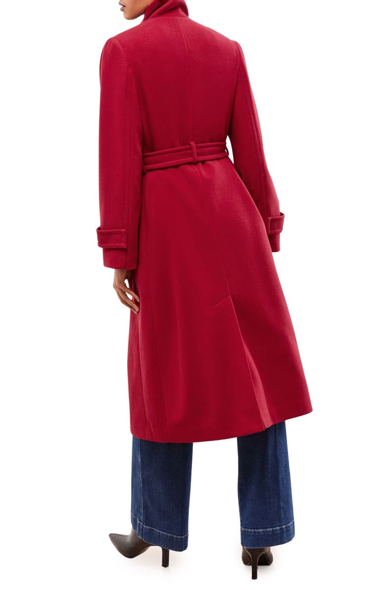 Lipsy Belted Double Breasted Coat, Alternate, color, Red