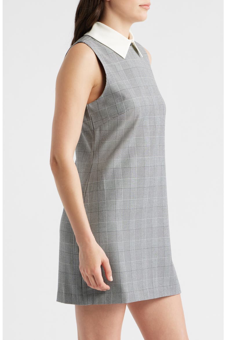 Atlas Glen Plaid Contrast Collar Dress, Alternate, color, BLACK-SUMMER WHITE