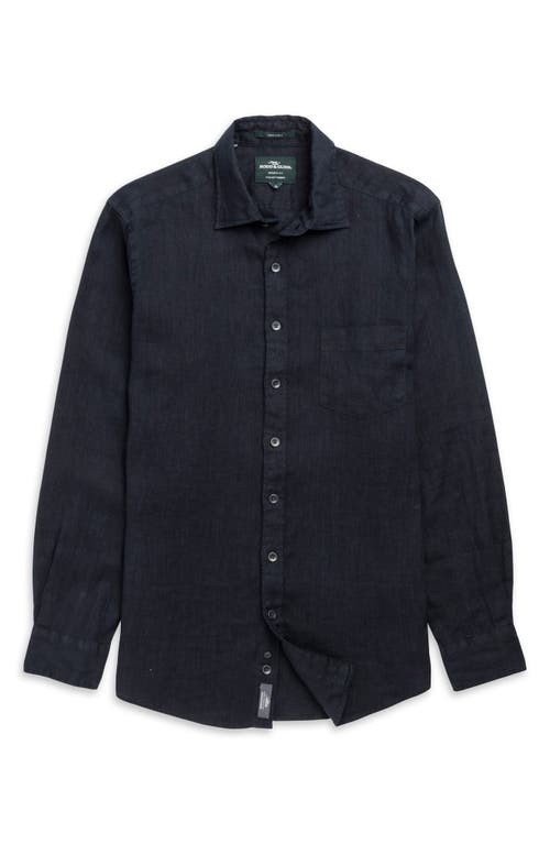 Rodd & Gunn Coromandel Button-up Linen Shirt In Midnight