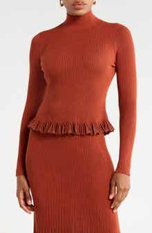 Yulia Ruffle Turtleneck Sweater