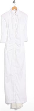 JBQ Cannes Ruched Maxi Shirtdress