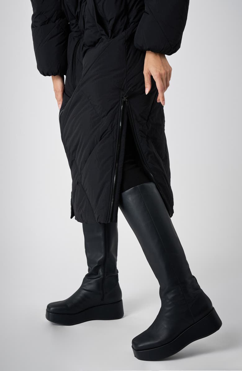 The Recycled Planet Company Dida Faux Fur Trim Water Repellent Down Puffer Coat, Alternate, color, Black