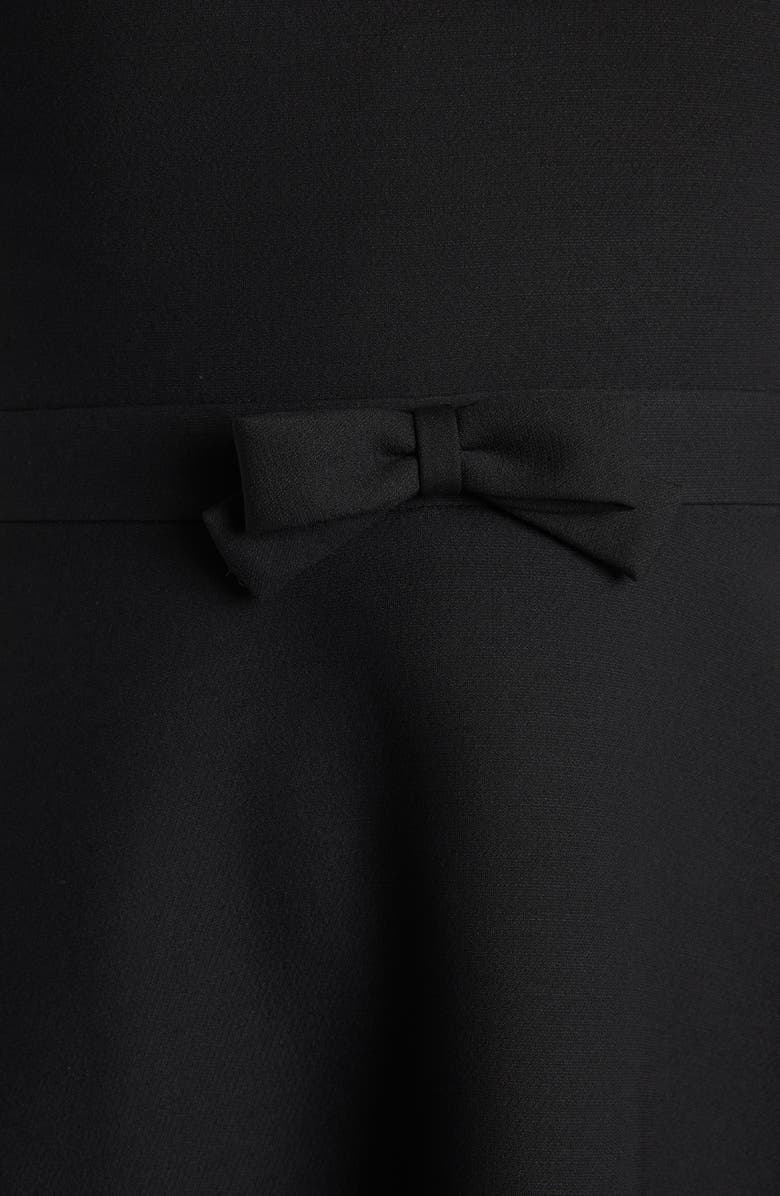 Valentino Garavani Bow Detail Virgin Wool & Silk A-Line Dress, Alternate, color,
