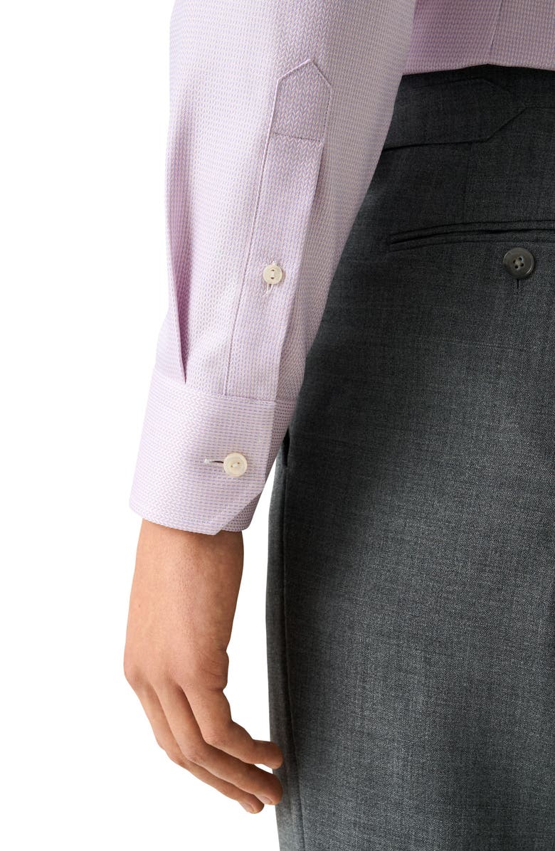 Eton Slim Fit Herringbone Dresss Shirt, Alternate, color, Medium Pink