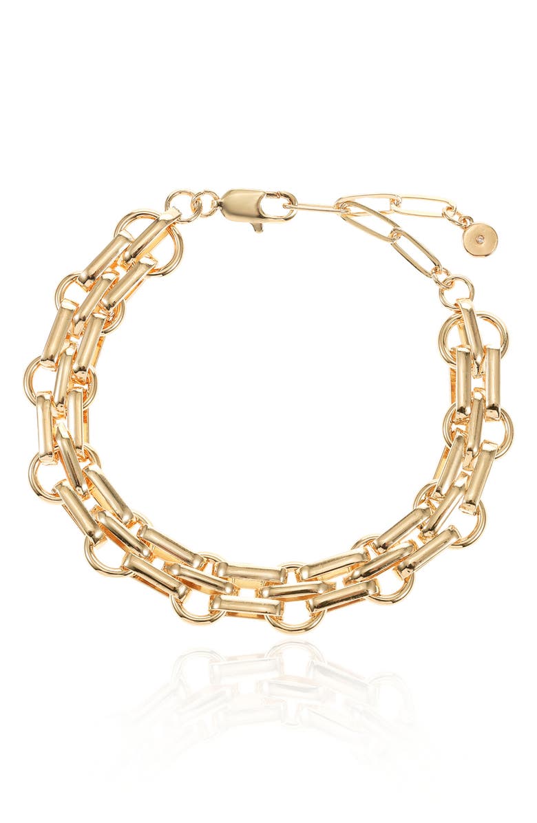 Ettika Interlocking Chain Bracelet, Alternate, color, Gold