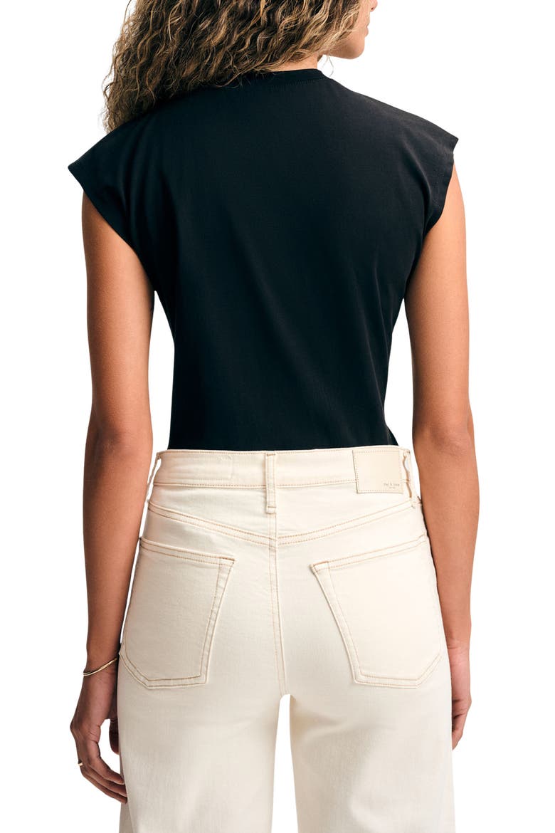 Cotton Twist Neck T-Shirt, Alternate, color, BLACK