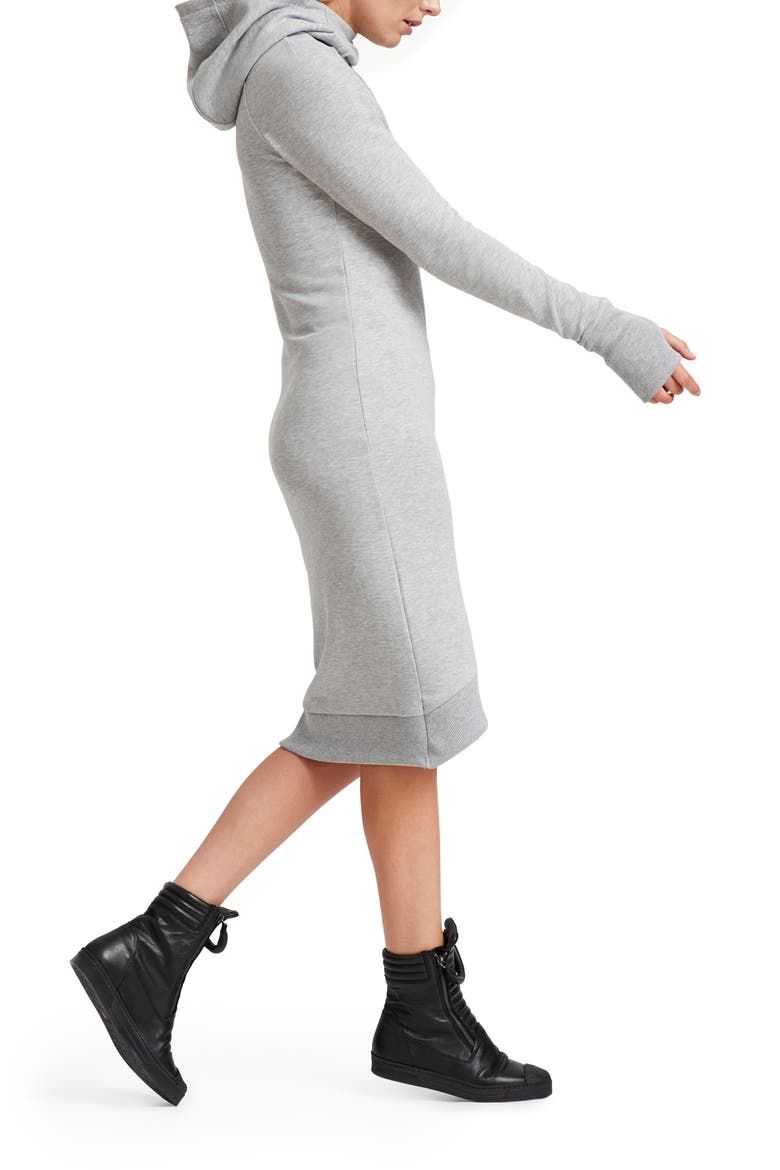 Walker Long Sleeve Hooded Sweatshirt Dress, Alternate, color, MELANGE GREY