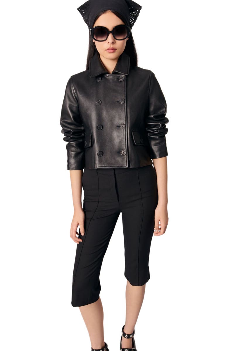 maje Capri suit trousers, Main, color, Black