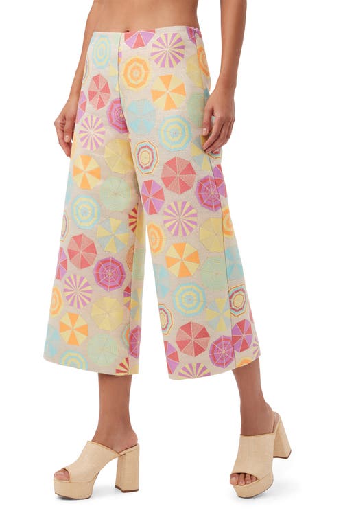 Trina Turk Diona Crop Umbrella Jacquard Pant In Multi
