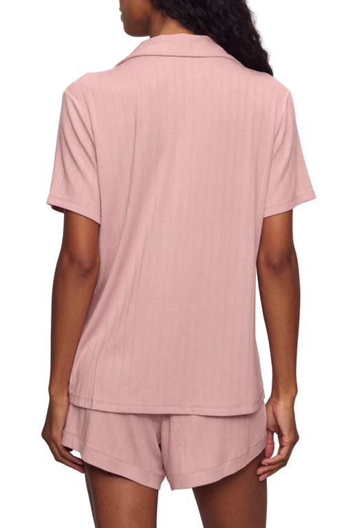 Eberjey Relaxed Rib Short Pajamas In Pink