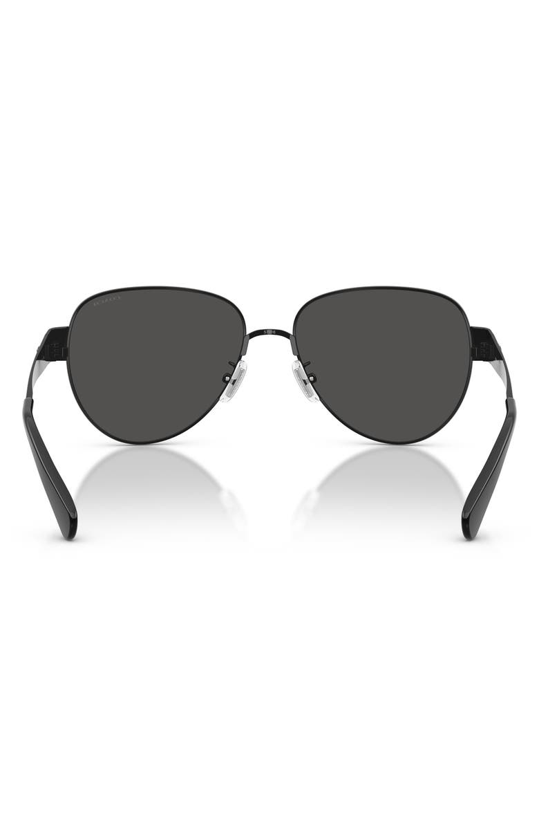 COACH 57mm Pilot Sunglasses, Alternate, color, Shiny Black / Grey Solid