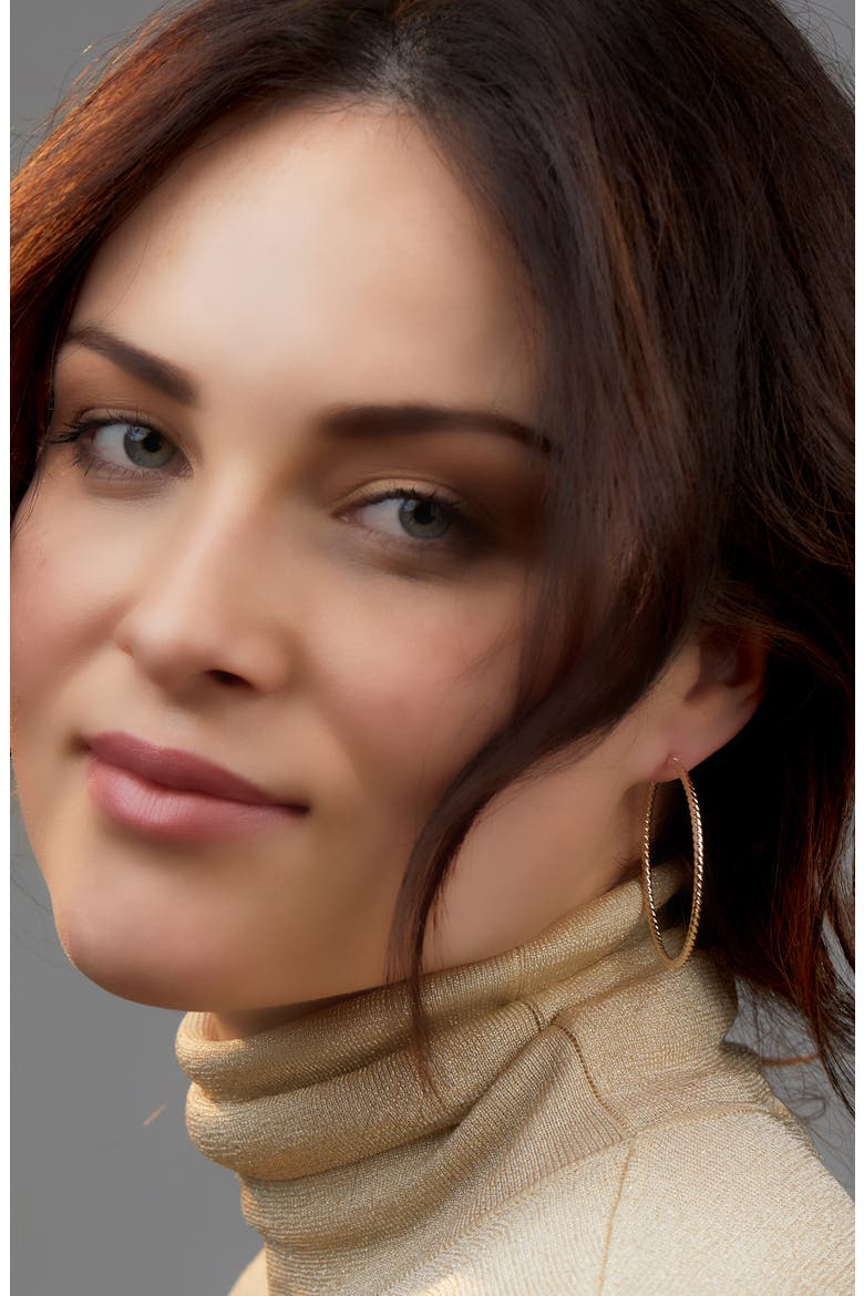 14K Gold Twisted Hoop Earrings (Nordstrom Exclusive), Alternate, color, 14K YELLOW GOLD