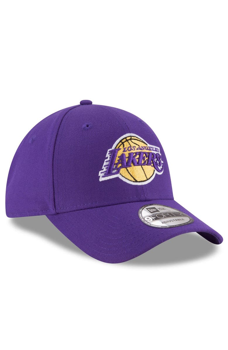 New Era Men's New Era Purple Los Angeles Lakers Official Team Color 9FORTY Adjustable Hat, Alternate, color, 