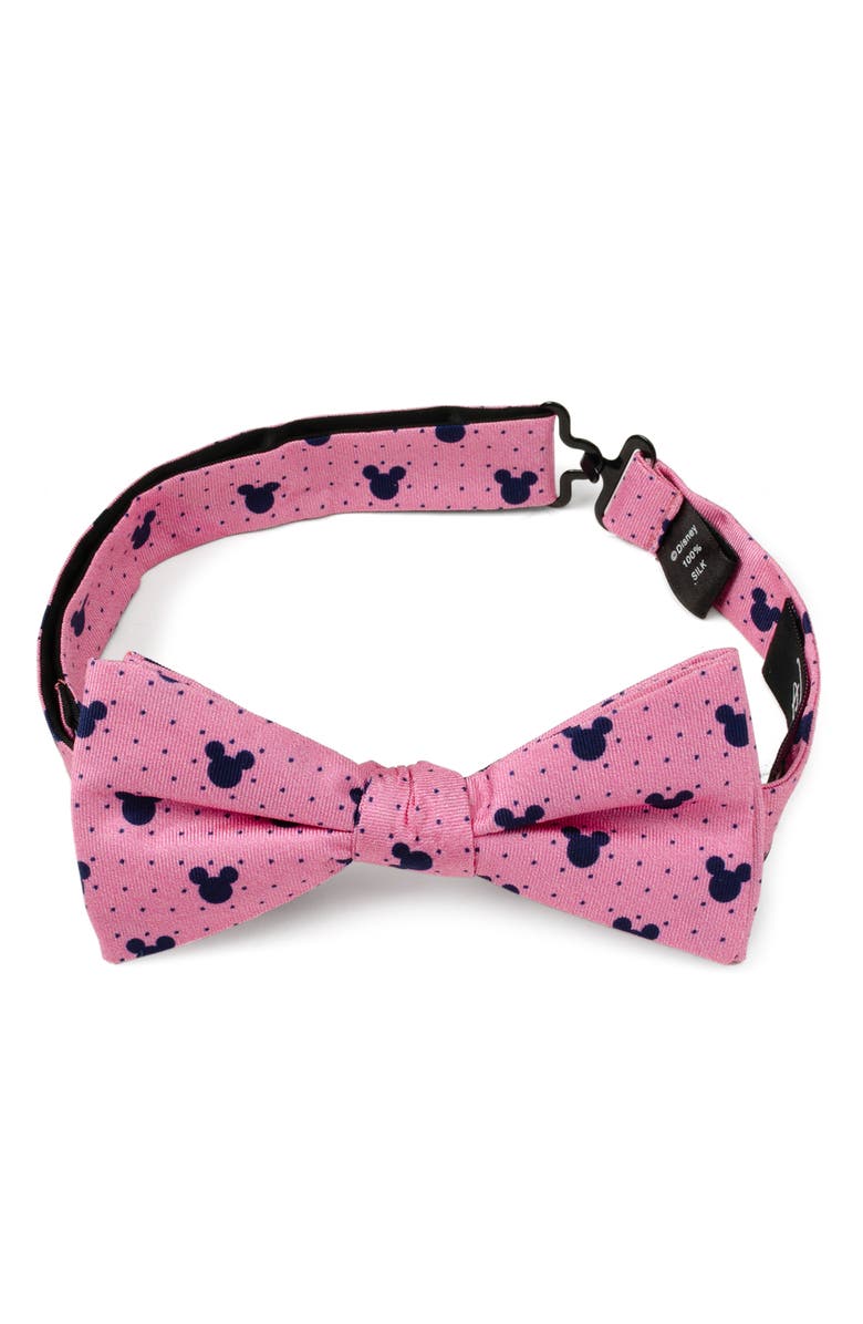 Cufflinks, Inc. Mickey Mouse Polka Dot Silk Bow Tie, Main, color, Pink