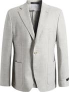 Vince Icon Relaxed Fit Grey & Tan Glen Check Wool & Linen Sport Coat