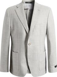 Vince Icon Relaxed Fit Grey & Tan Glen Check Wool & Linen Sport Coat
