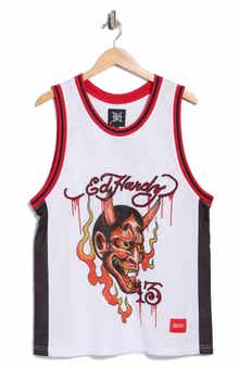 Ed Hardy Rhinestone Devil Head Mesh Jersey
