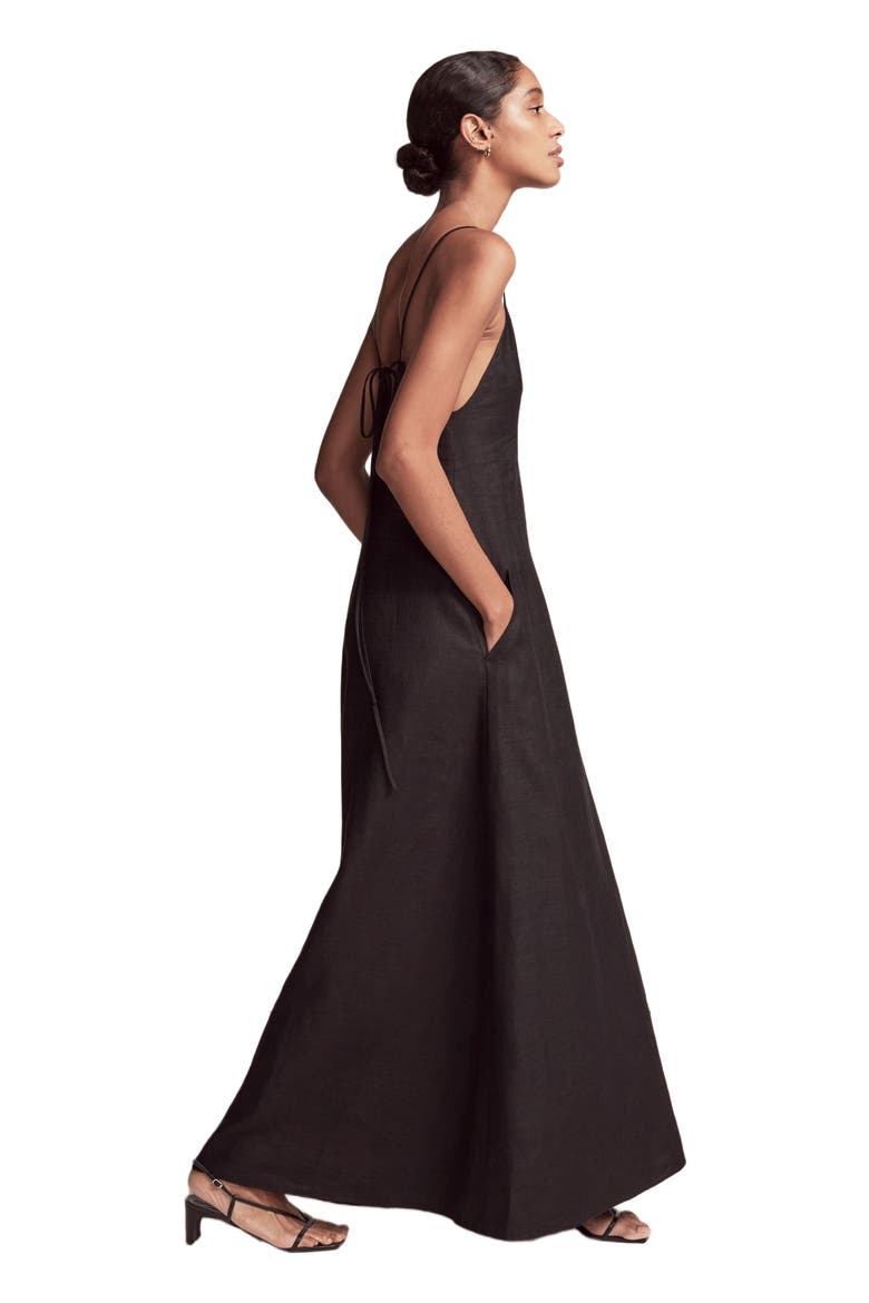 SEAMED SLIP DRESS, Alternate, color, BLACK