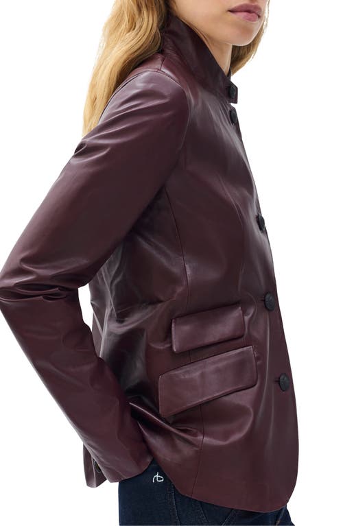 Rag & Bone Slade Leather Blazer In Burgundy