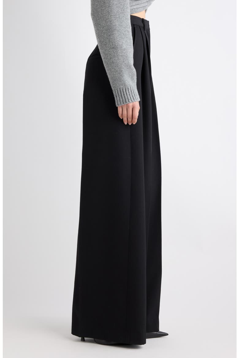 Wide Leg Wool Trousers, Alternate, color, 1000 BLACK