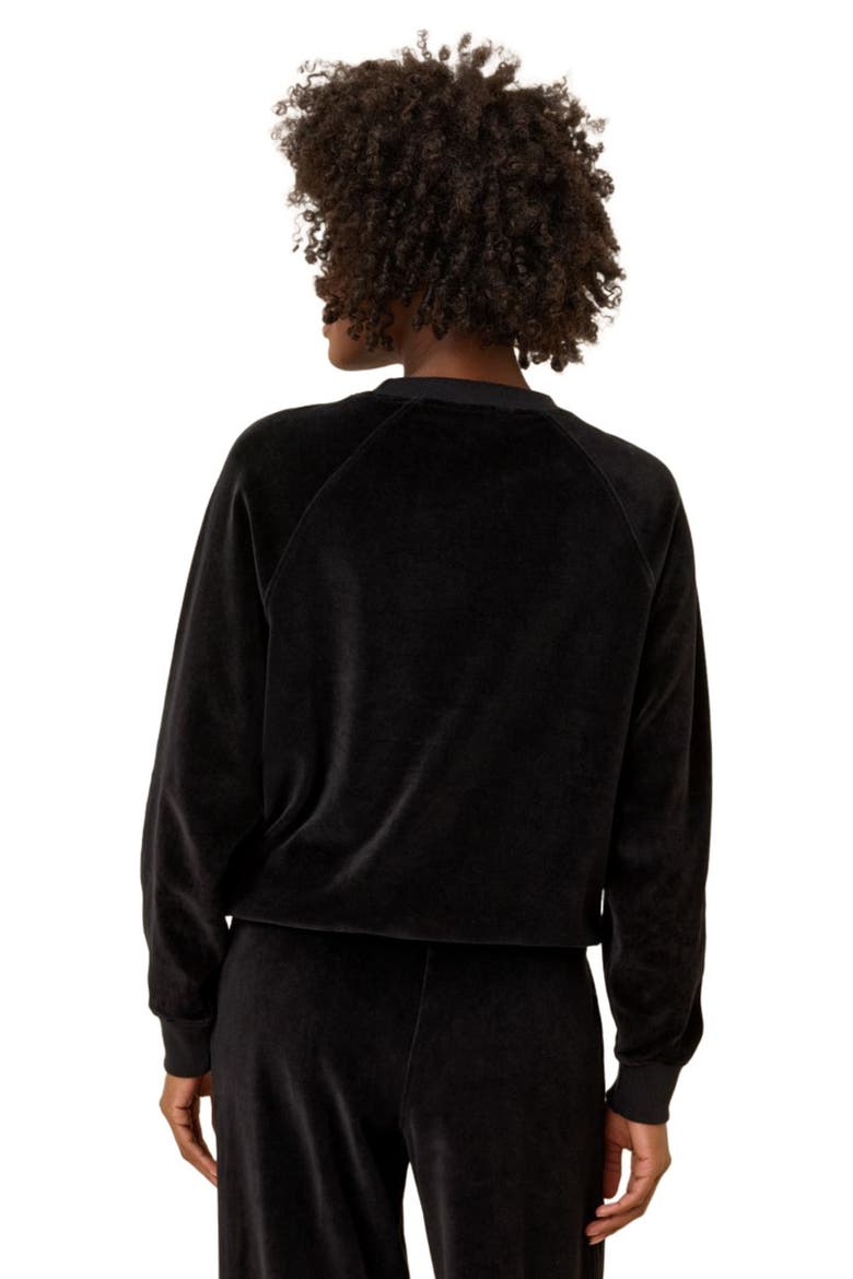 Pure Velour Crew Sweatshirt, Alternate, color, Black
