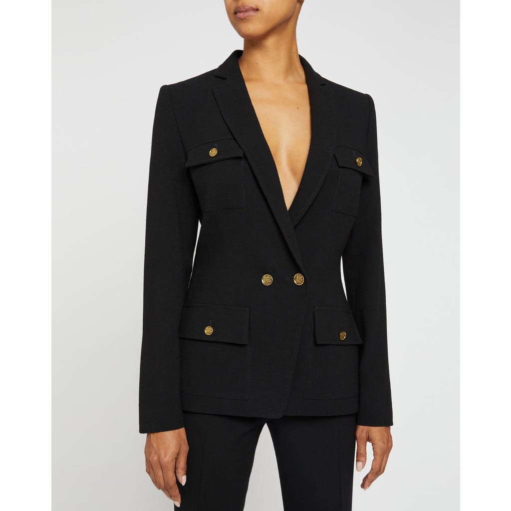 Santorelli Verisa Double-breasted Wool Crepe Jacket In Black