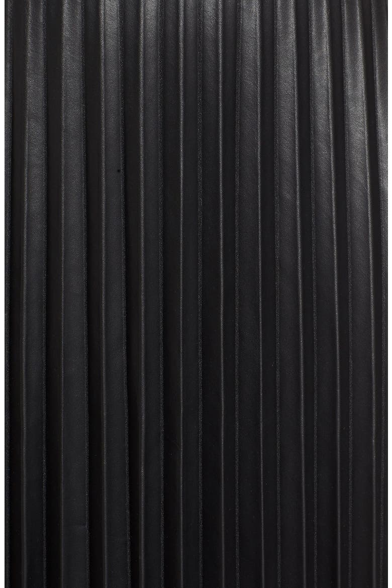 Faux Leather Pleat Skirt, Alternate, color, BLACK