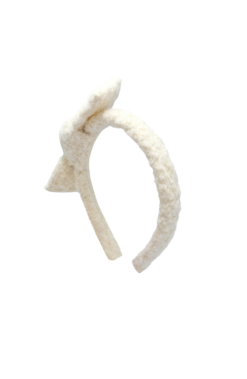 Bits & Bows Boucle Girls' Bow Headband In White