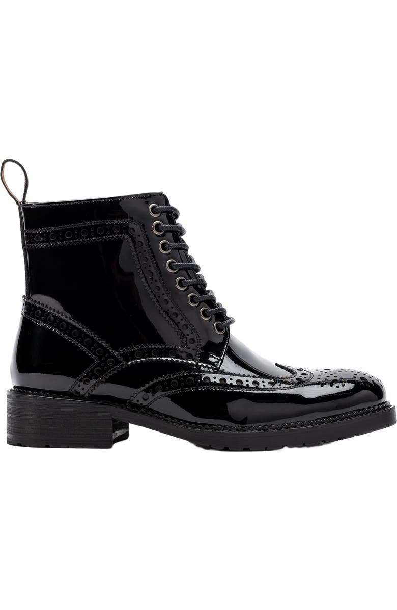 MARC NOLAN Ms. Belmont Wingtip Boots, Main, color, Black Patent