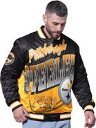 STARTER Men's Starter Black Pittsburgh Steelers Pass Rush Varsity Full-Snap Jacket