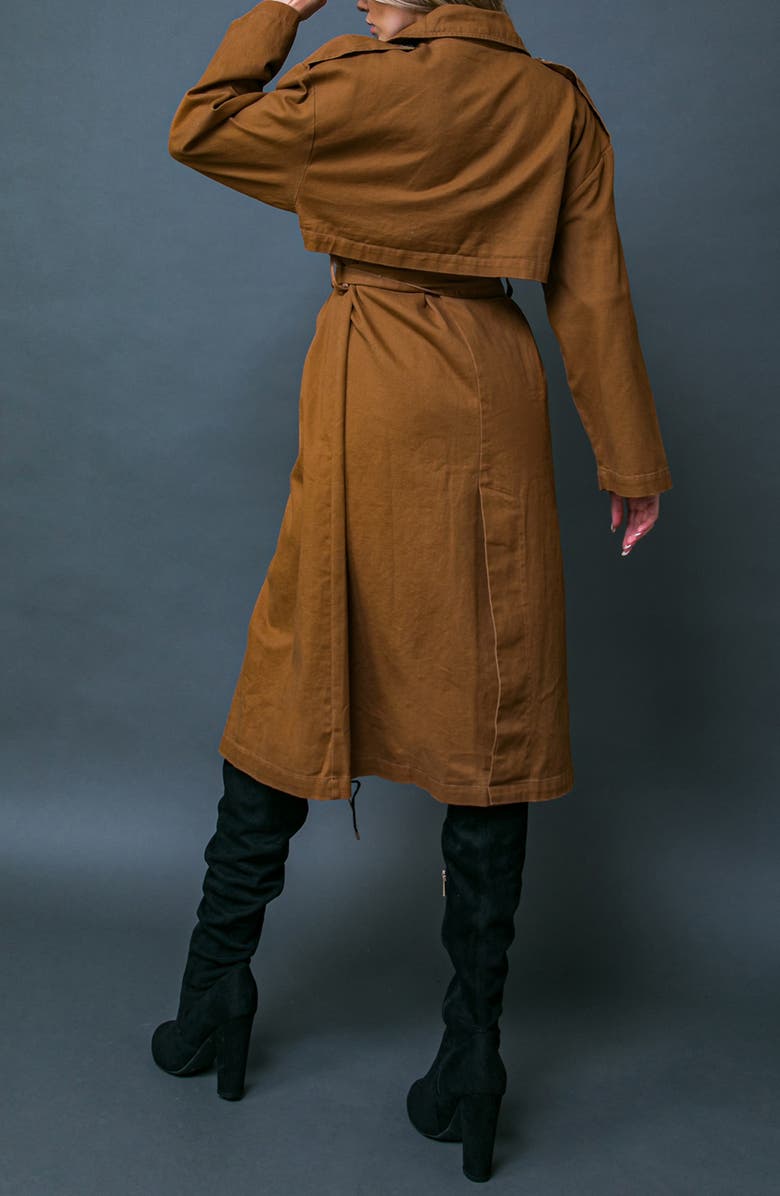 FREEMARKET Soild Trench Coat, Alternate, color, Brown