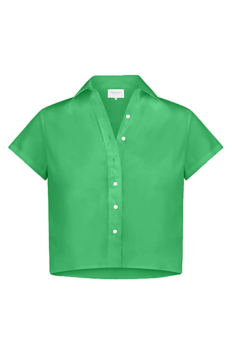 The Shirt by Rochelle Behrens The Boxy Cropped Short Sleeve Shirt, Alternate, color, Kelly Green
