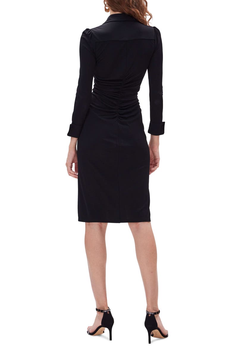 Sheska Ruched Shirtdress, Alternate, color, BLACK