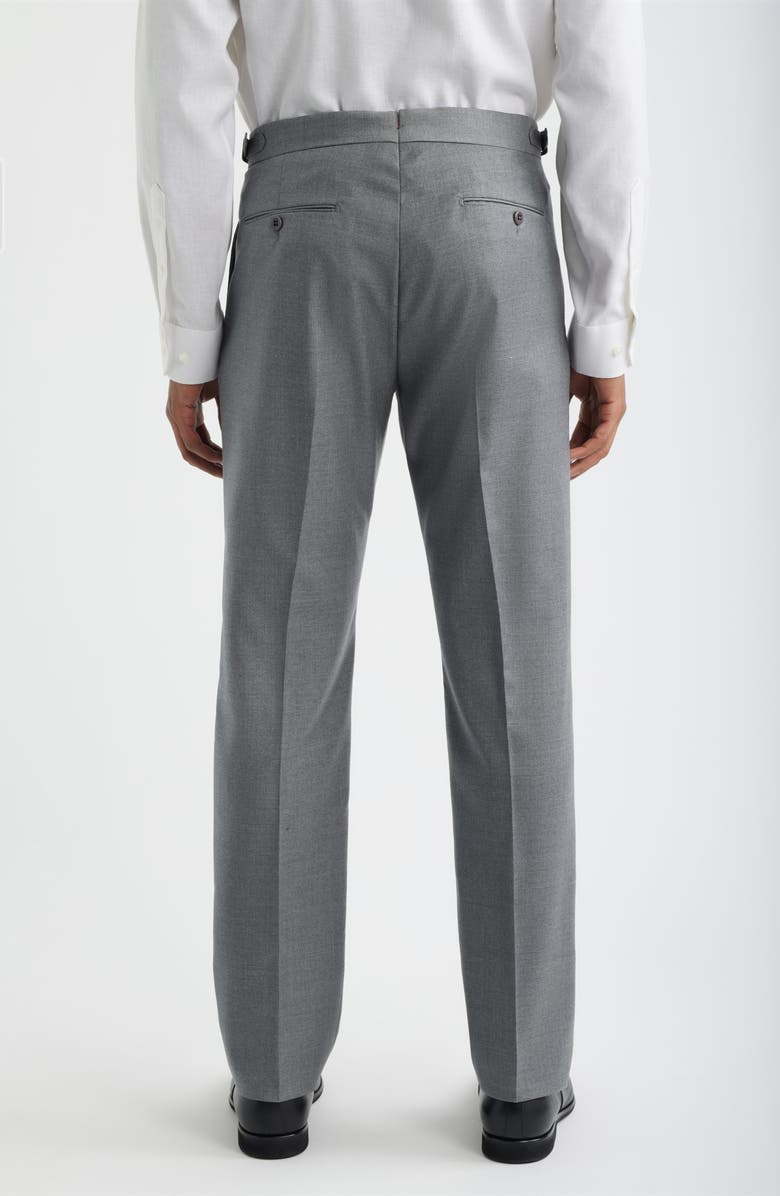Zanella Danny Pleated Solid Wool Dress Pants, Alternate, color, Light Grey