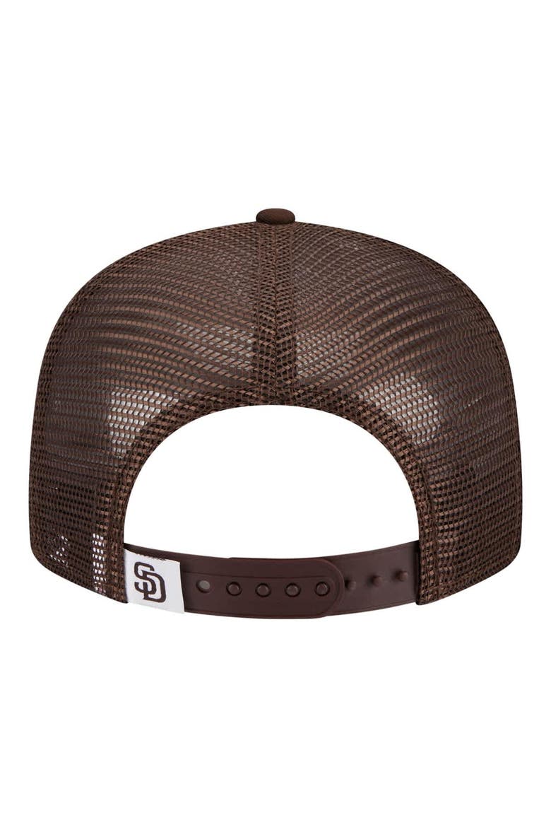 Youth New Era  Brown San Diego Padres 9FIFTY Trucker Snapback Hat, Alternate, color, Brown
