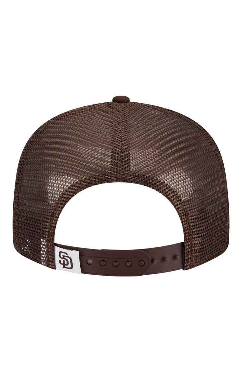 New Era Youth New Era Brown San Diego Padres 9FIFTY Trucker Snapback Hat, Alternate, color, Brown