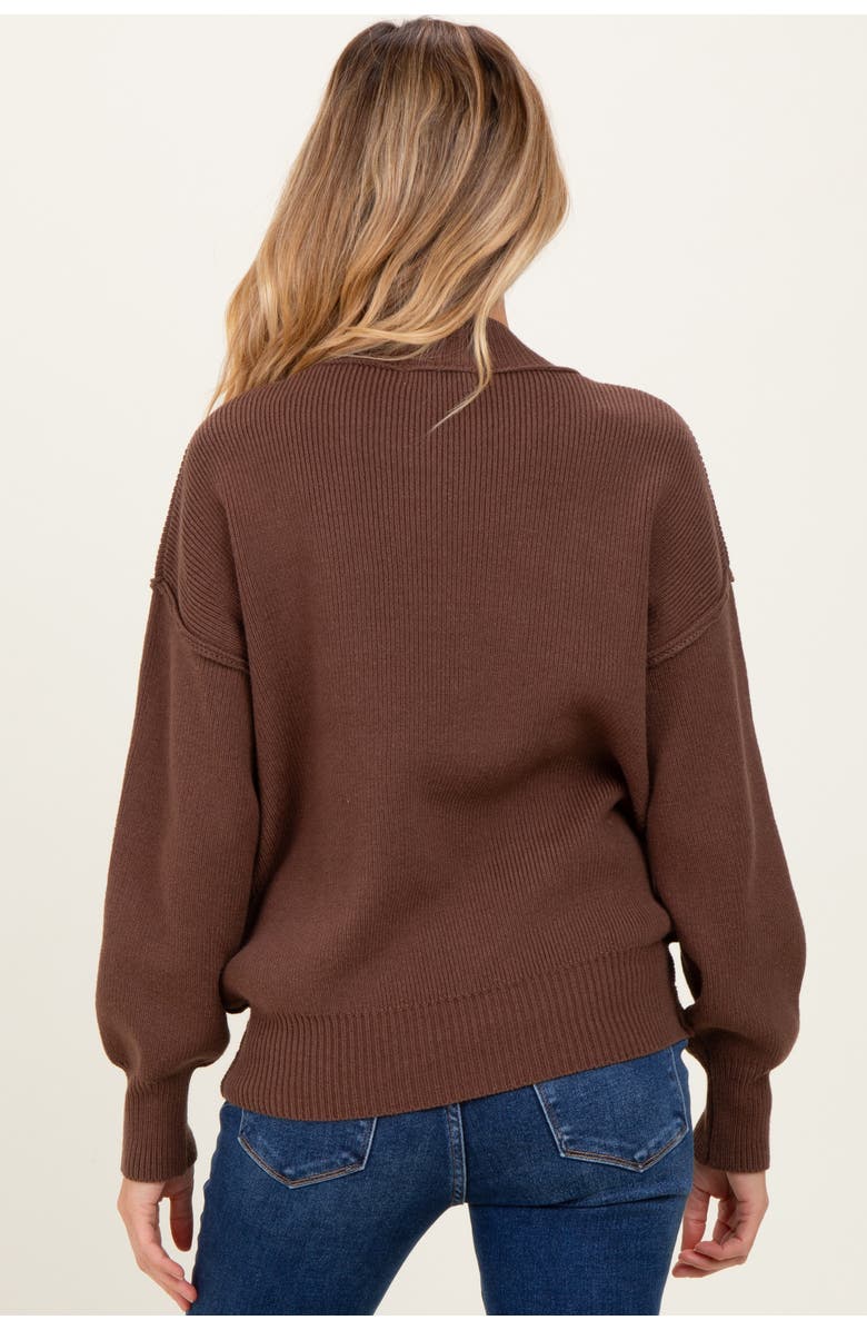 PinkBlush Wide Neck Drop Shoulder Sweater, Alternate, color, Brown