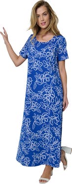 Jessica London Stretch Cotton T-Shirt Maxi Dress