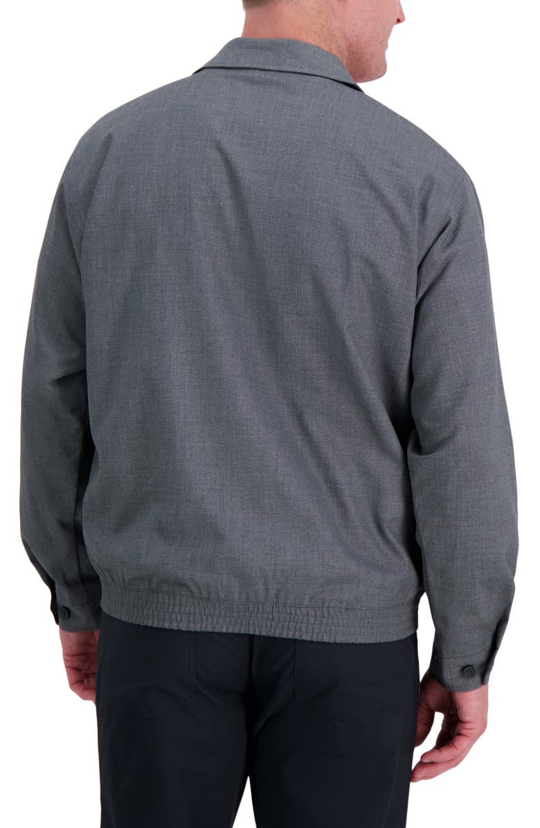 HAGGAR Sharkskin Full Zip Harris Jacket, Alternate, color, Medium Grey