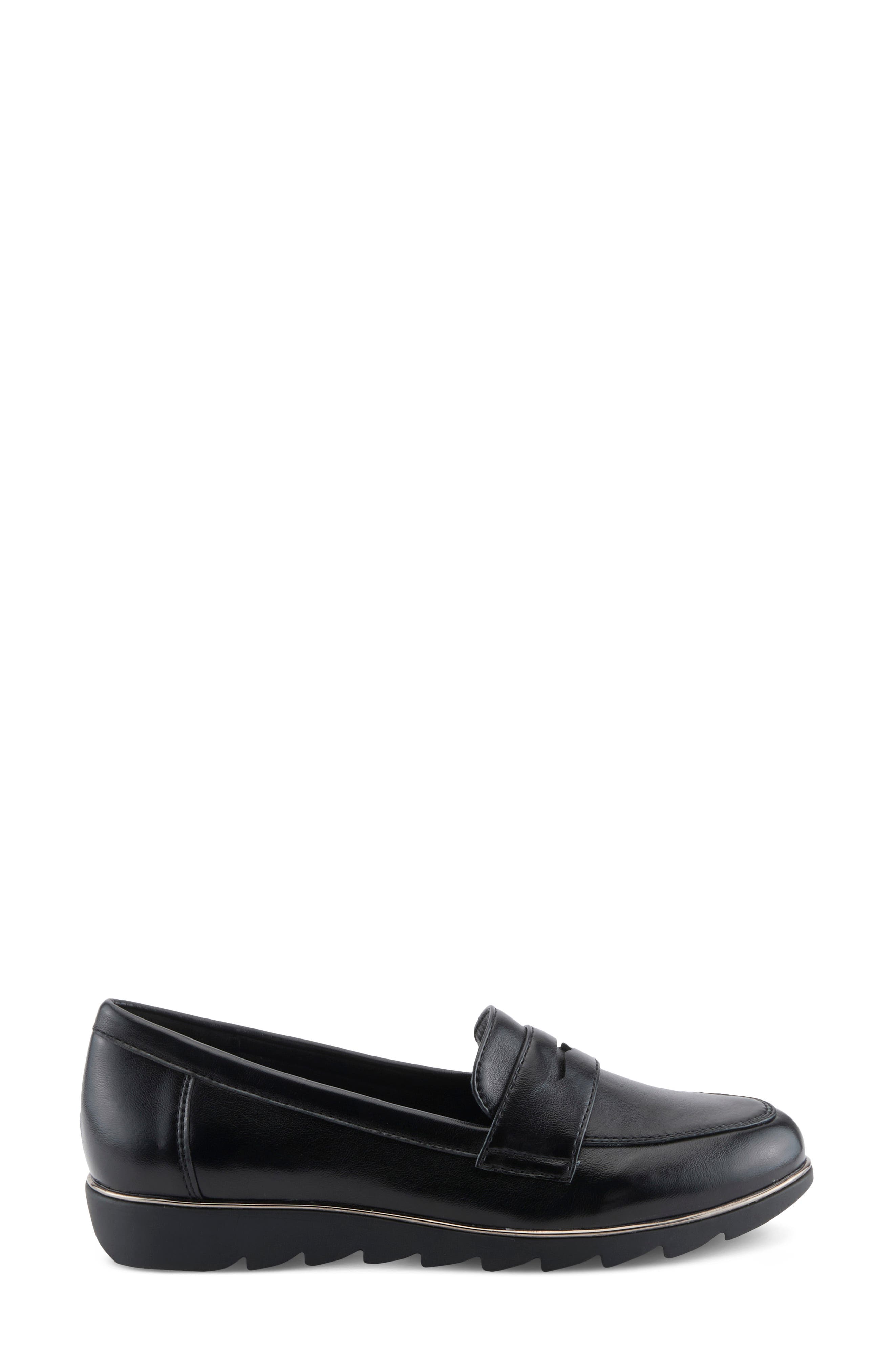 Cantuta Faux Leather Loafer, Alternate, color, BLACK