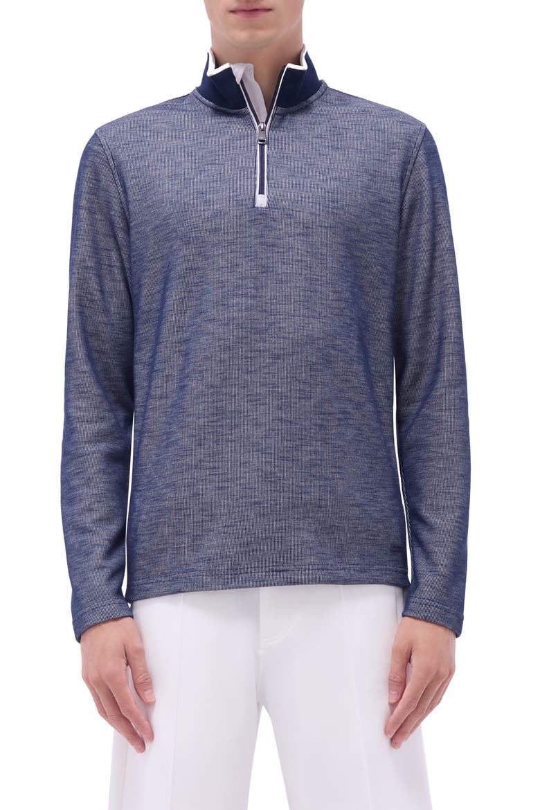 Quarter Zip Performance Pullover, Main, color, NAVY