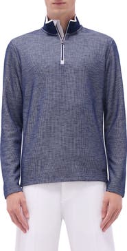 Bugatchi Quarter Zip Performance Pullover