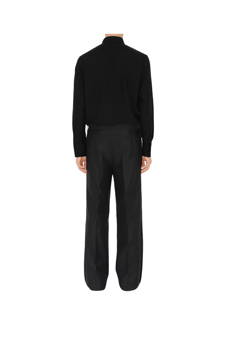 Slim Fit Cotton Silk Tuxedo Shirt, Alternate, color, Black