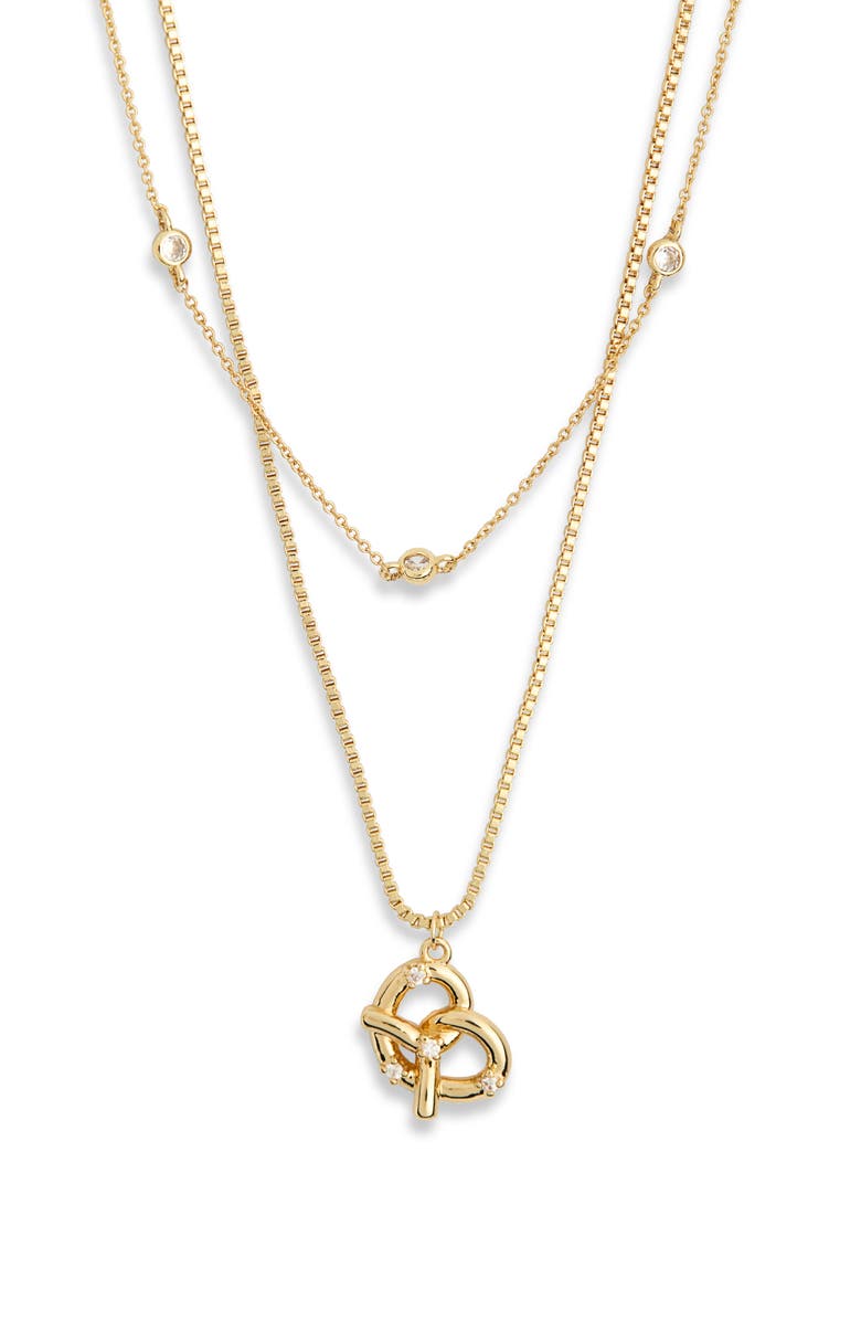 Leith Layered Pretzel Pendant Necklace, Alternate, color, Clear- Gold