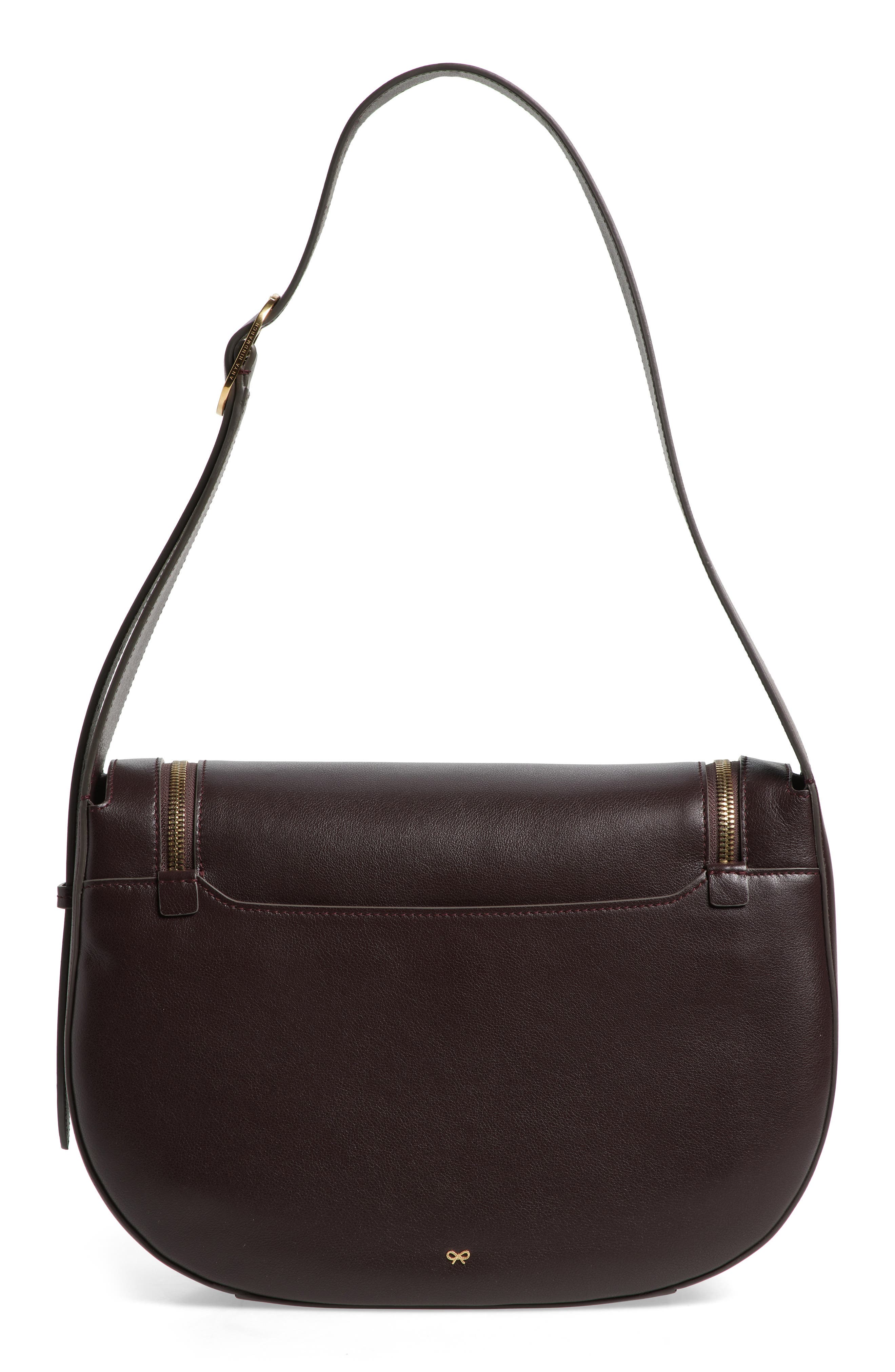 Anya Hindmarch Vere Leather Shoulder Bag, Alternate, color, Grape