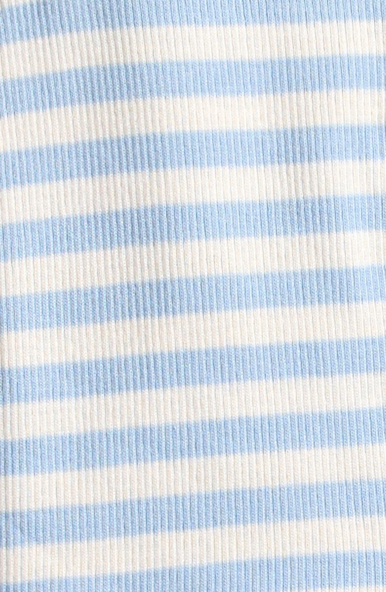 Little Planet Stripe Stretch Organic Cotton Zip Footie, Alternate, color, Blue Striped