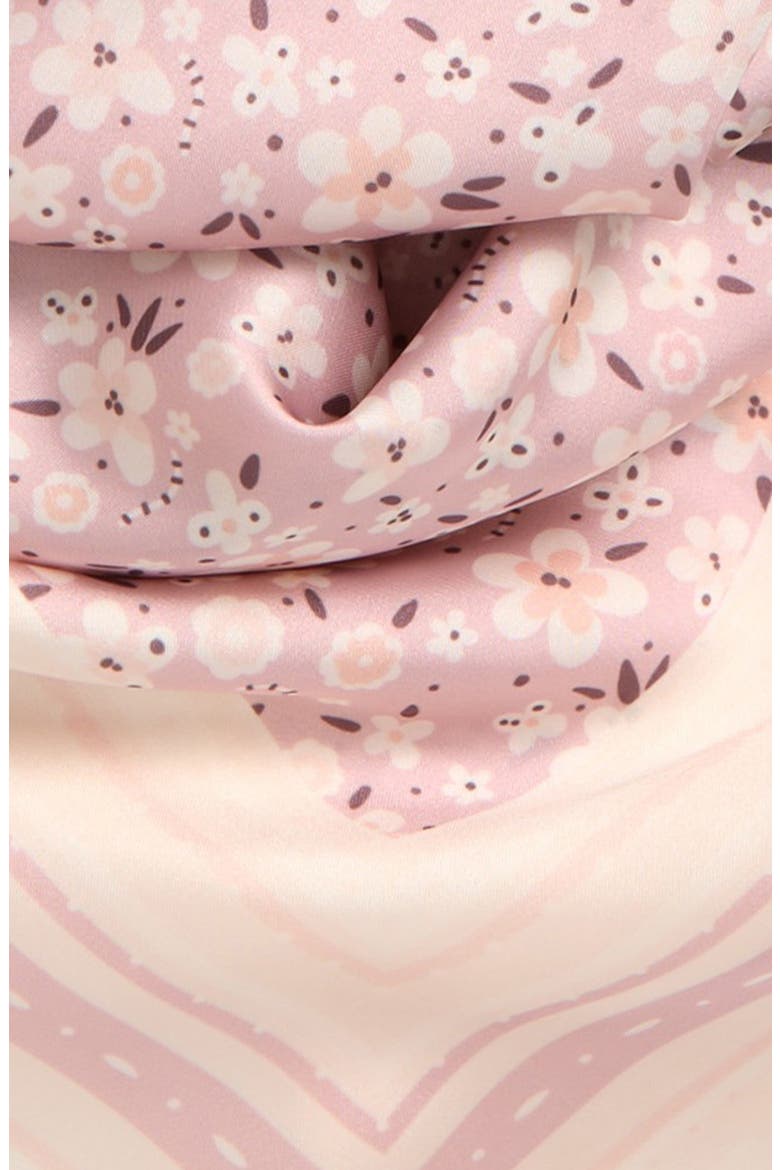 Square Satin Scarf, Alternate, color, PINK BABYS- BREATH